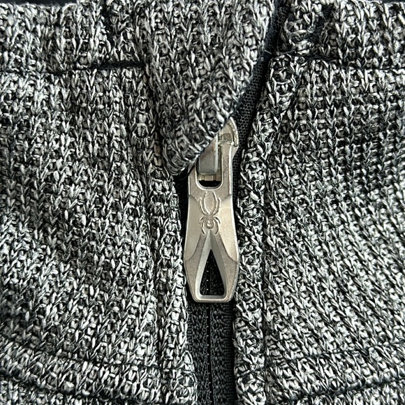 SPYDER Fleece Lined Sweater Jacket. Zip front & Pockets. Heather Black. Size LG. - Picture 5 of 11